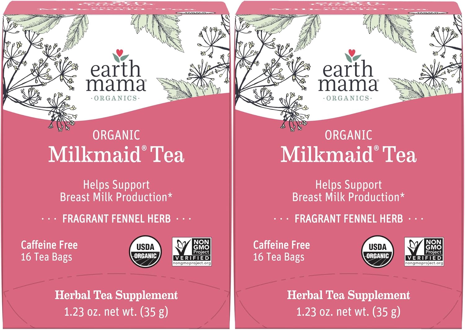 Earth Mama Organic Milkmaid® Tea | Lactation Support Herbal Tea | Breastfeeding Essentials to Support Breastmilk Production | 32 Teabags | Caffeine Free & Non-GMO