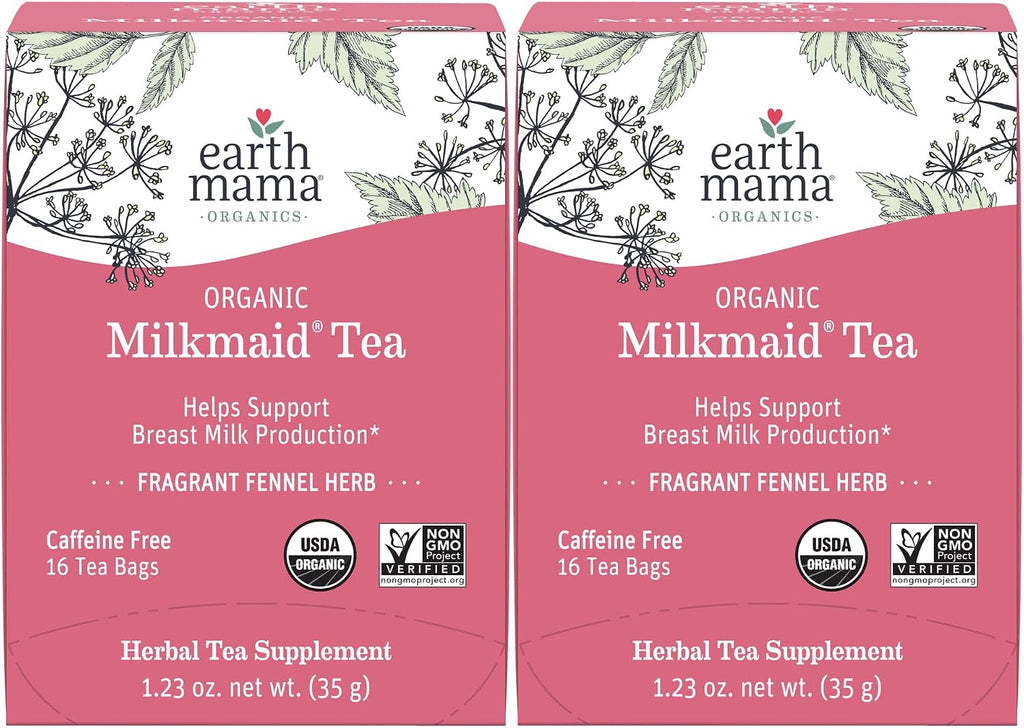 Earth Mama Organic Milkmaid Tea - 32 Teabags - Lactation Support Herbal Tea - Breastfeeding Essentials - Caffeine Free & Non-GMO Project Verified