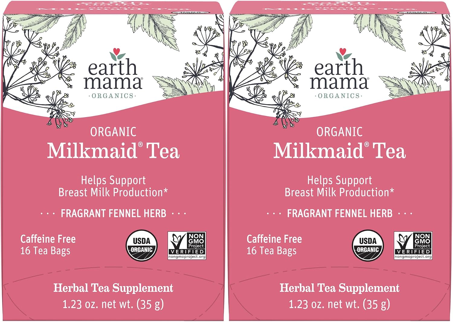 Earth Mama Organic Milkmaid Tea - 32 Teabags - Lactation Support Herbal Tea - Breastfeeding Essentials - Caffeine Free & Non-GMO Project Verified