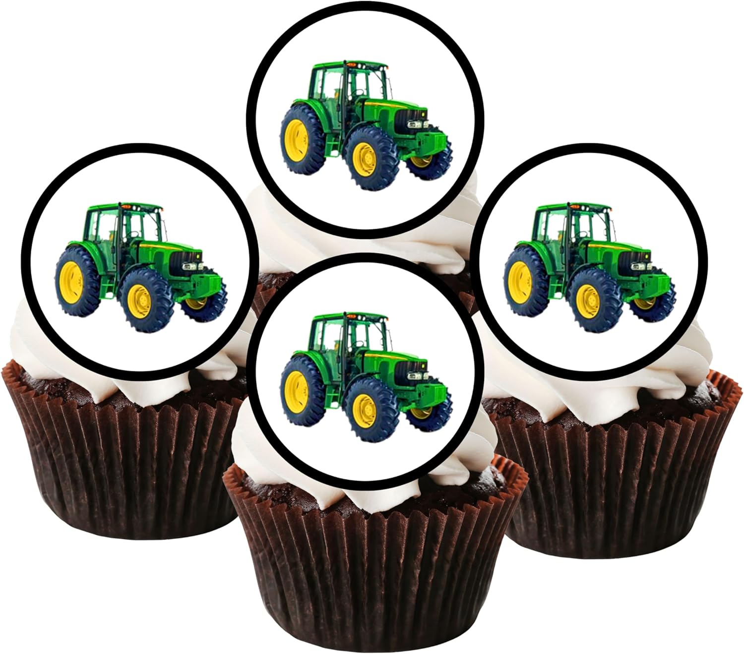 24 Tractor Cupcake Toppers, Farmer Edible Cake Decorations, Edible Farmer Decorations, Tractor Cupcake Toppers, Farm Animals Cake Toppers