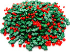 Dextrose Holly Berry Blend Sprinkle Mix - 8 oz Resealable Stand Up Bag - Christmas Themed Red and Green Sprinkles - Holiday Sprinkles for Desserts and Baked Goods