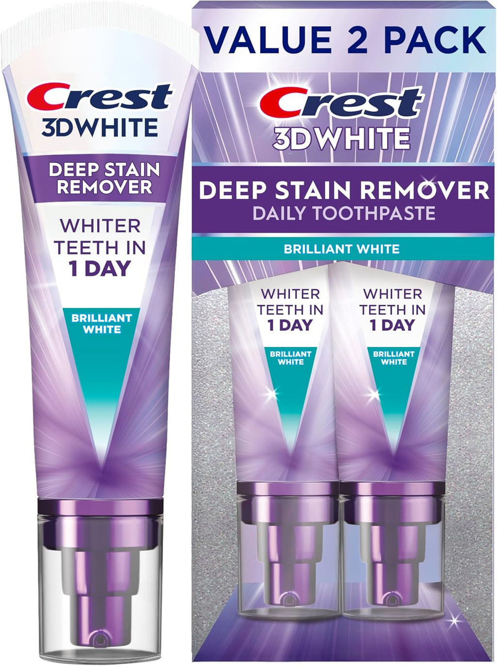 Crest 3DWhite Brilliance Deep Stain Remover Brilliant White Toothpaste - 3.1oz/2pk
