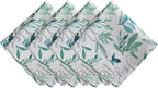 Elrene Home Fashions Seasons Greetings Blue Holiday/Christmas Cloth Napkins, Set of 4, 17"x17"