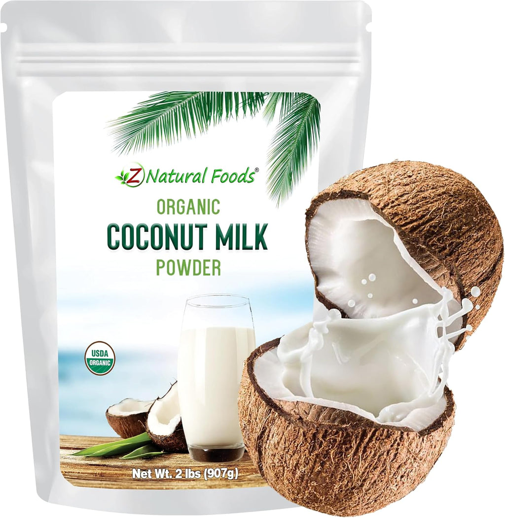 Z Natural Foods Organic Coconut Milk Powder - All-Natural Vegan Dairy-Free Alternative with MCTs - Unsweetened Coconut Creamer for Coffee & Smoothies - Gluten-Free, Non-GMO, 2 lbs