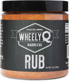 WheelyQ Barbecue All Purpose Rub & Seasoning for Ribs, Brisket, Chicken, Pork, Seafood & Veggies | Meat Rub for Smoking and Grilling (7.2 oz)