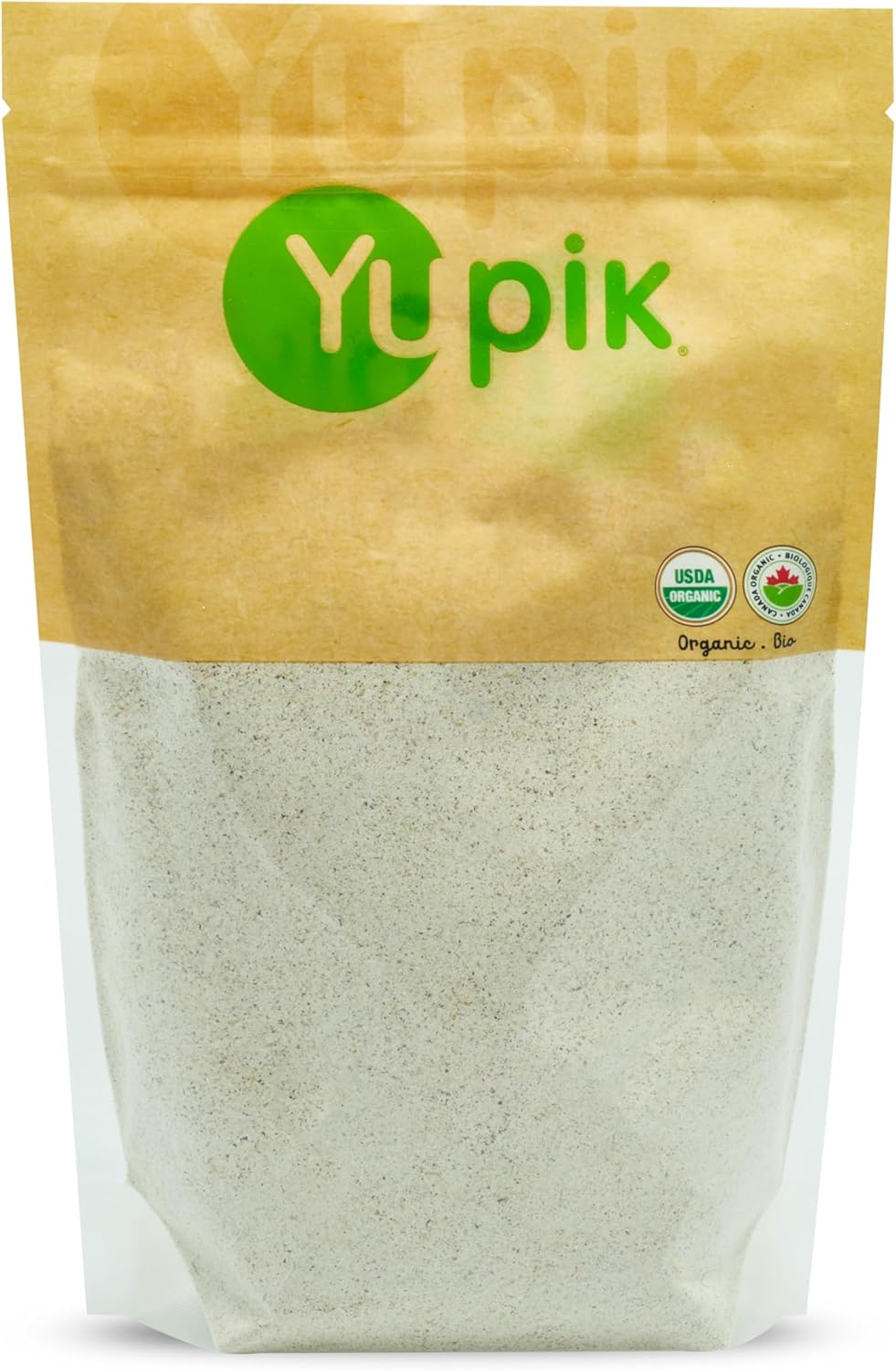 Yupik Organic Ground Buckwheat Flour 2.2 lb (35.2 oz), USDA Certified, Gluten-Free, Raw, Vegan, Kosher, Non-GMO, Finely Ground, Ideal for Baking, Batters, & Cooking