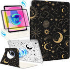 Shorogyt for iPad Air 11 Inch Case Air M4 2026, 8th Gen/M3 2025/M2/Air 5th Generation 2022/Air 4th Gen 2020/Pro 11 Inch Case Magnetic Stand for Women - Cute 360 Degree Rotating Covers Girls Sun Moon