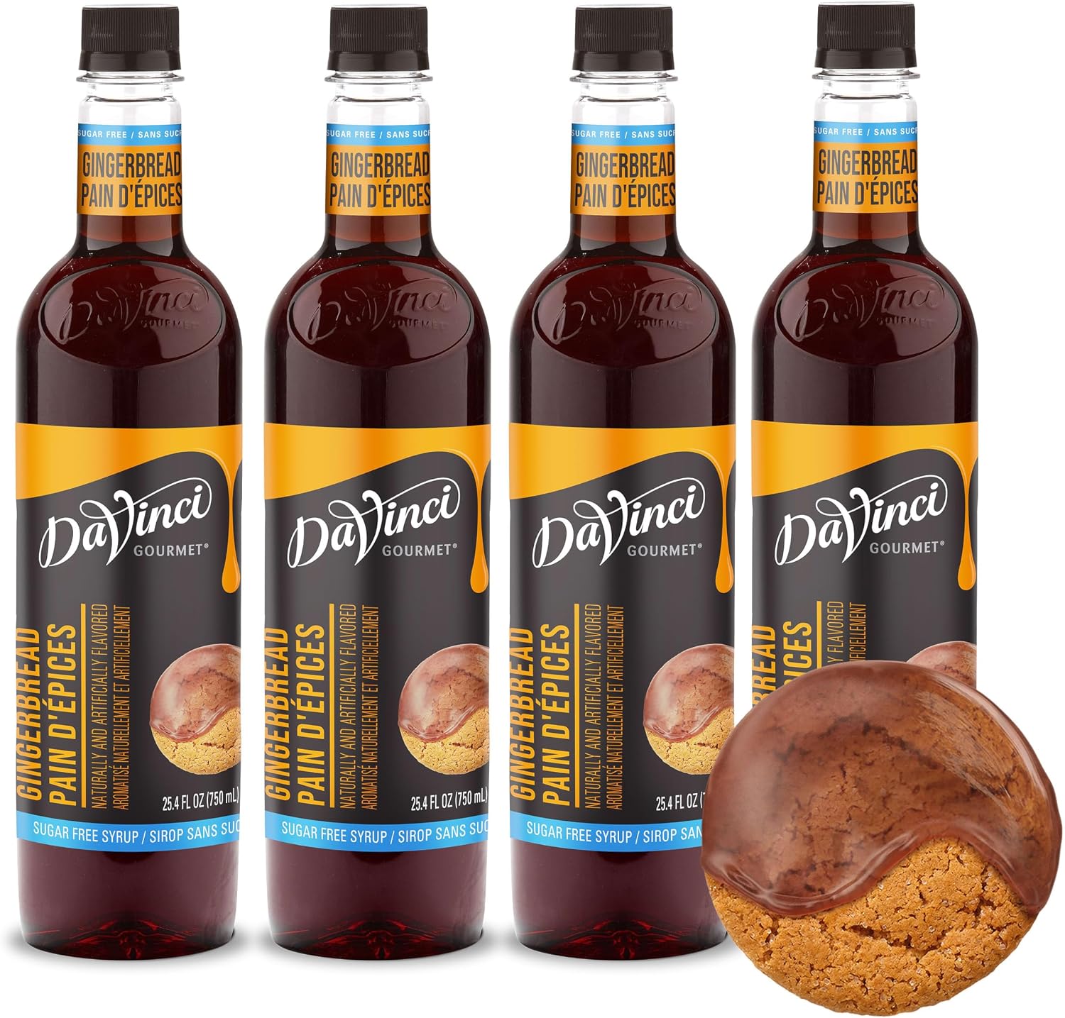 DaVinci Gourmet Sugar-Free Gingerbread Syrup, 25.4 Fluid Ounces (Pack of 4)