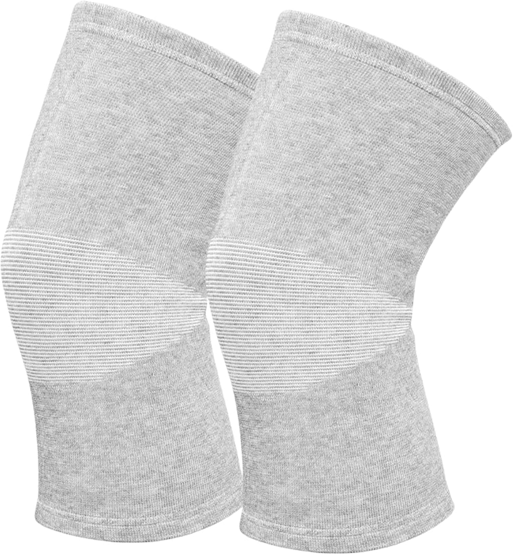 1 Pairs Bamboo Charcoal Knee Sleeve - Bamboo Knee Brace Bamboo Compression Knee Sleeve -Elastic Warm Knee Brace Bmboo Knee Sleeve for Arthritis (Gray, X-Large)