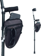 Forearm Crutch Bag Lightweight and Waterproof Forearm Crutch Accessories Storage Pouch with Triangle Shape, Universal Crutch Accessories Bag with Mesh Pocket to Organize Daily Essentials (Dark Grey)