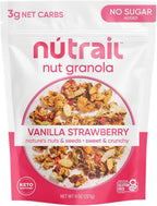 NuTrail Nut Granola Cereal, Vanilla Strawberry, No Sugar Added, Keto, Low Carb, Gluten Free, Grain Free, Healthy Breakfast 8 oz. 1 Count