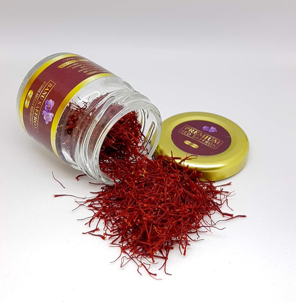 Organic Saffron - Banu Saffron Award Winning all Red Certified Organic Saffron Threads - 4 Grams (0.14 Ounce)