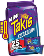 Takis Blue Heat Mini 25-Pack 1.23 oz Bite Size Extreme Spicy Hot Chili Pepper Rolled Corn Tortilla Chips