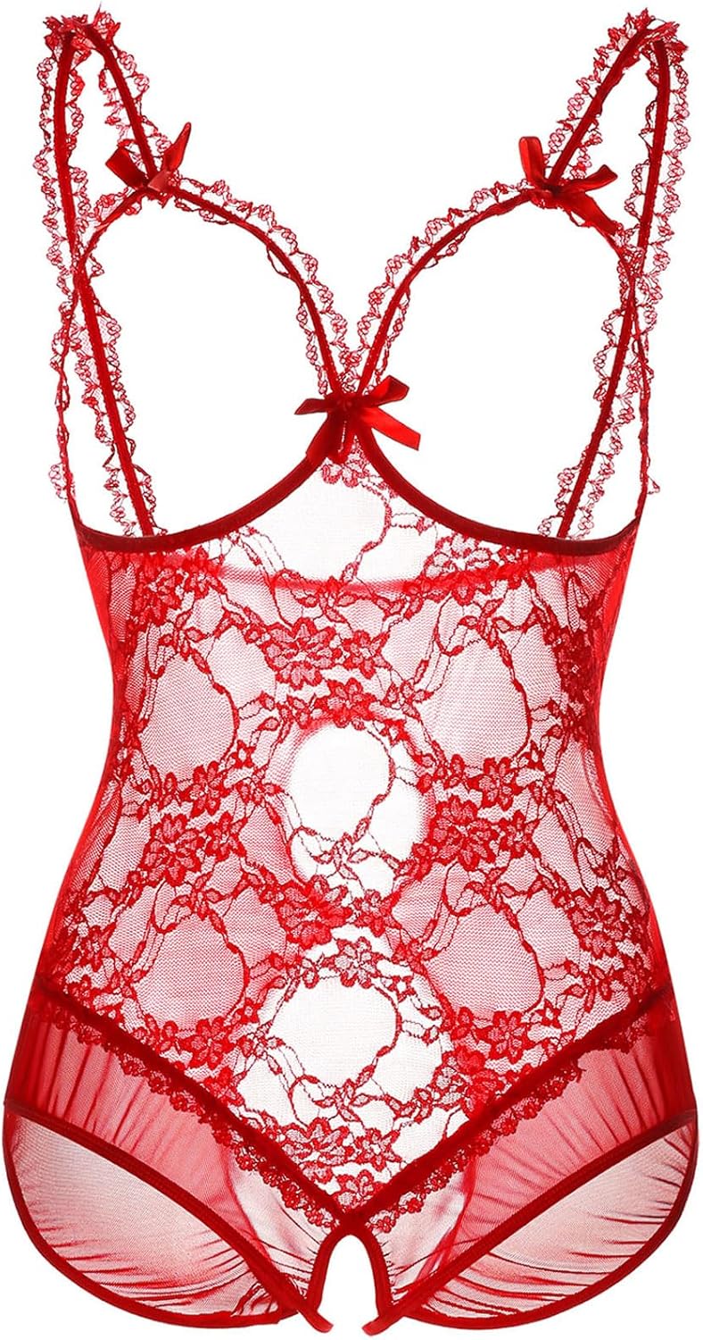 Plus Size Lingerie for Women Sexy Lingerie Bodysuit One-Piece Teddy Black