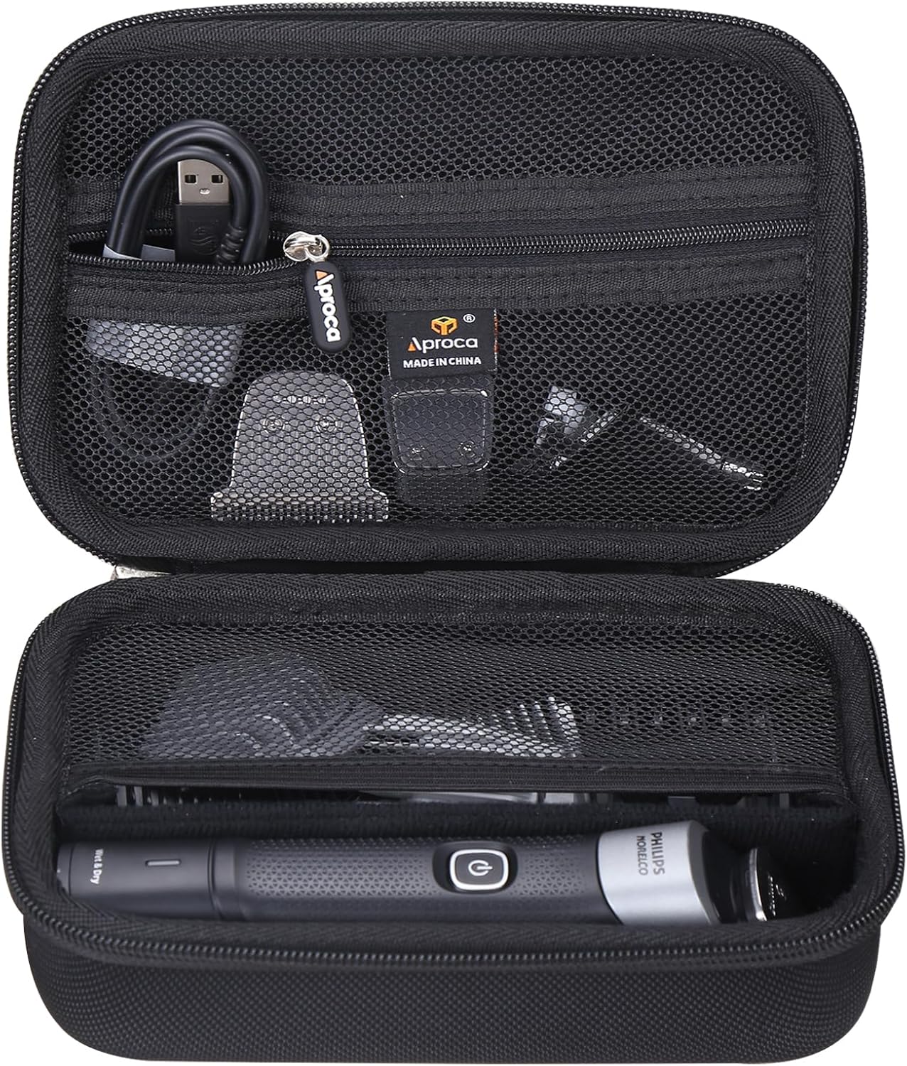 Aproca Hard Case Compatible with Philips NorelcoSeries 3000 5000 MG3740/40 MG3750/50 MG5970/49 Men's Electric Trimmer Shaver, Storage Portable Bag for Accessories (Case Only)