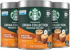 Starbucks Crema Collection Premium Instant Salted Caramel Flavored Instant Coffee, 100% Arabica Beans, 3 Tins (7.12 Oz Each)