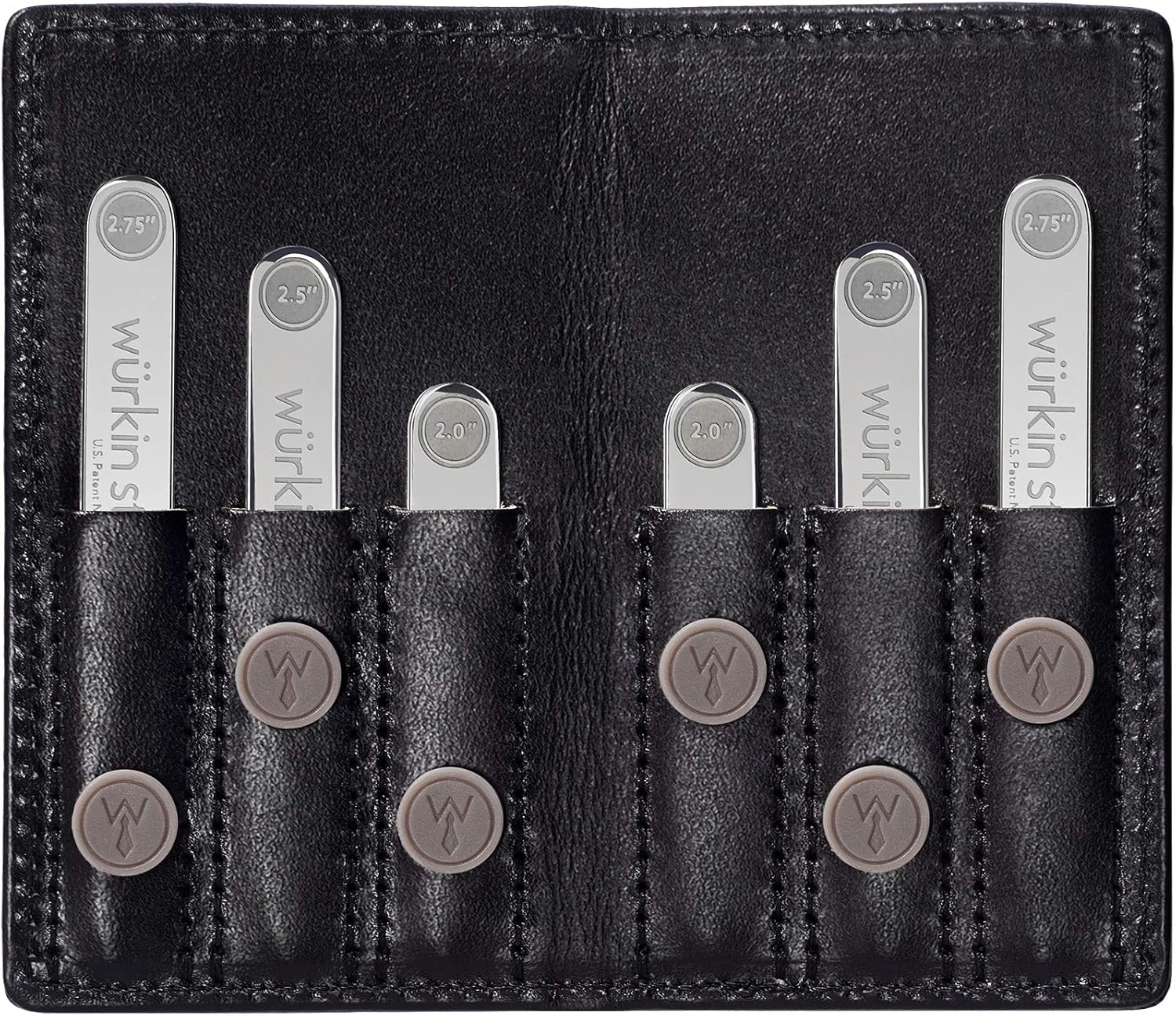 Würkin Stiffs Assorted Power Stays Magnet Collar Stay Travel Set Leather Wallet Case | Gift for Men | Seen on Shark Tank