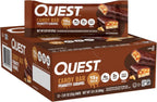Quest Nutrition Protein Bar, Peanutty Caramel Flavor, 15g Protein, 2g Sugar, Low Sugar, Gluten Free, 12 Count
