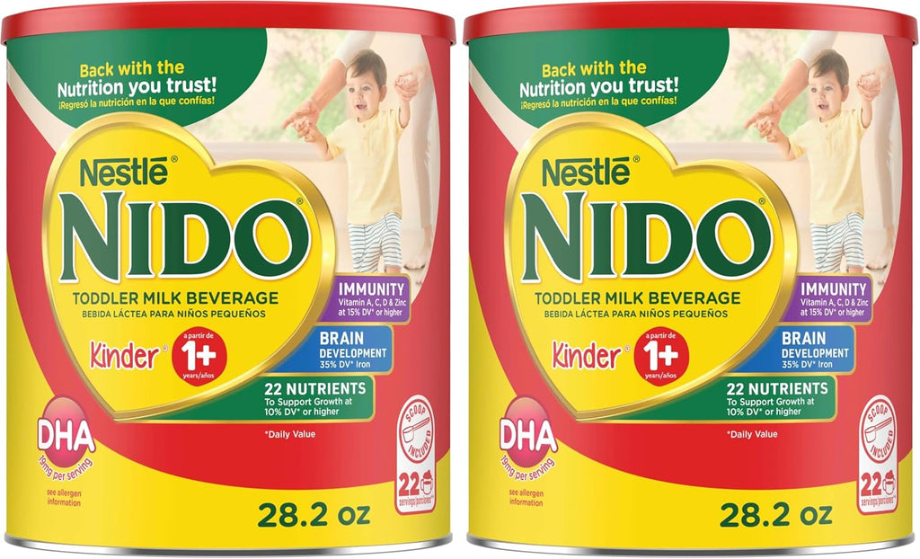 Nido NESTLE Kinder 1+ Powdered Milk Beverage 1.76 lb. Canister (Pack of 2)