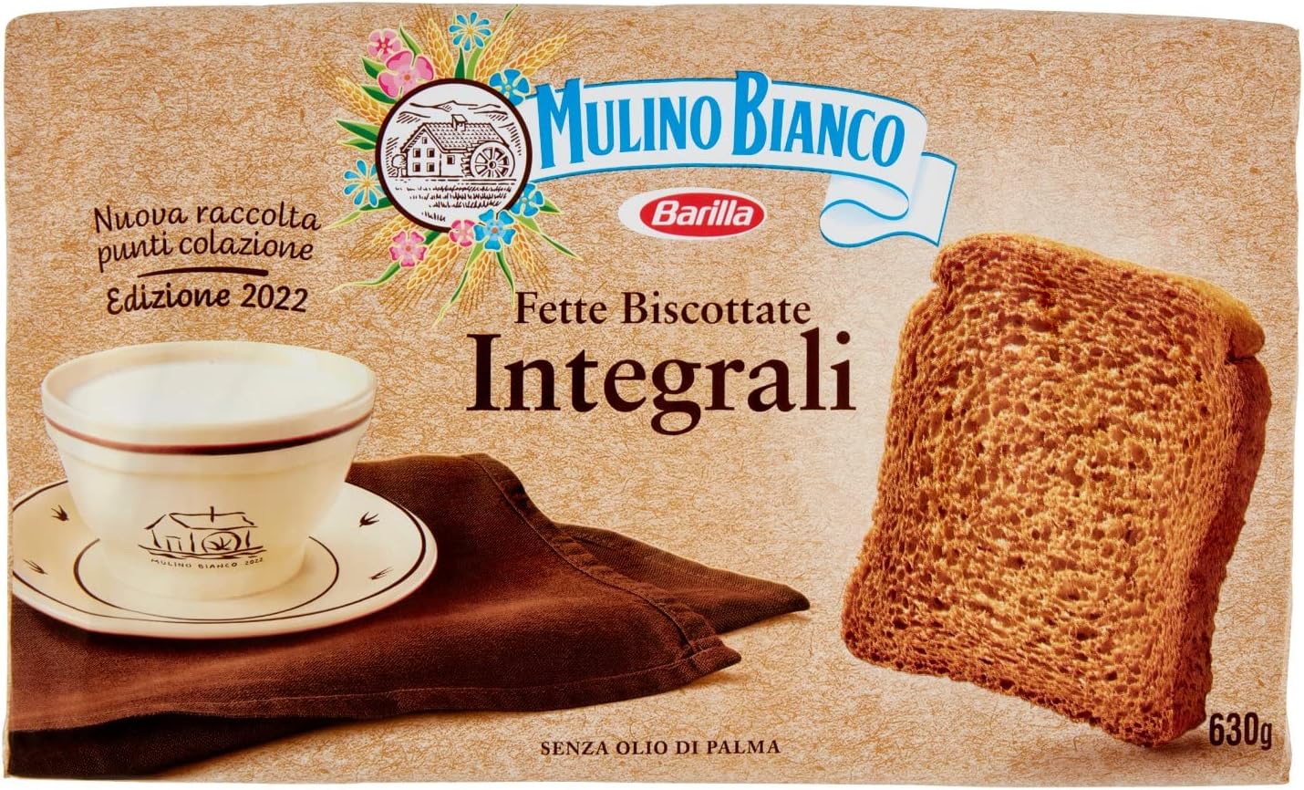 Mulino Bianco Fette Biscottate Armonie Integrali 72 Fette 630g - Rusks Whole Wheat -Made In Italy