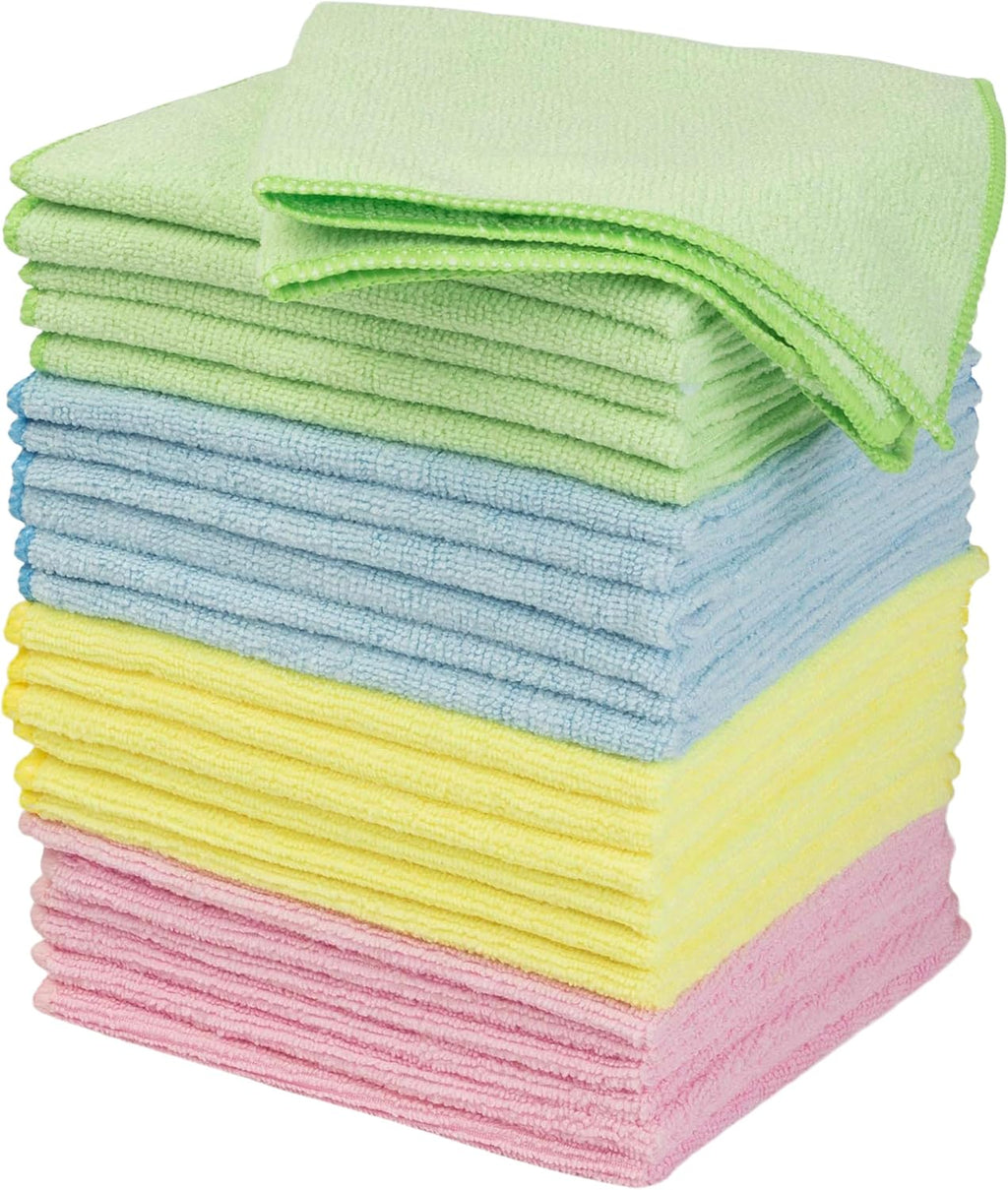 Stalwart Microfiber Cleaning Cloth Set - 24-Pack of Microfiber Towels for Cars, Home, and Kitchen - Lint-Free Absorbent 12.6-Inch Cleaning Rags