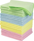 Stalwart Microfiber Cleaning Cloth Set - 24-Pack of Microfiber Towels for Cars, Home, and Kitchen - Lint-Free Absorbent 12.6-Inch Cleaning Rags