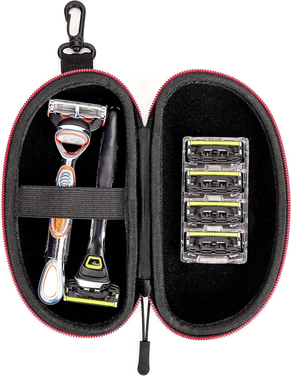 Linkidea EVA Razor Travel Case, Razor Blade Replacement Travel Case Bag, Travel Protect Razor Men Bag Compatible with Fusion 5 Power (Black)