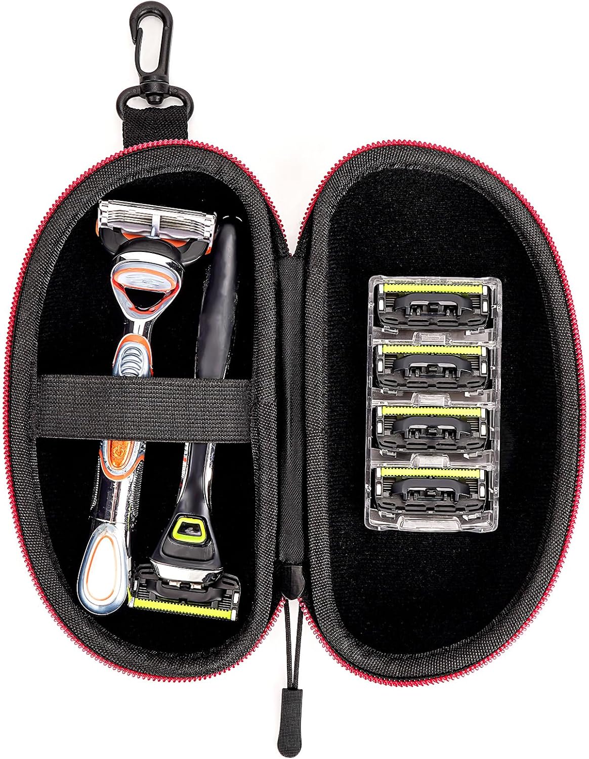 Linkidea EVA Razor Travel Case, Razor Blade Replacement Travel Case Bag, Travel Protect Razor Men Bag Compatible with Fusion 5 Power (Black)