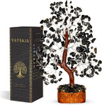 YATSKIA Black Tourmaline Gemstone Tree - Crystal Tree of Life - Crystals and Stones Home Office Decor - Good Luck Gifts for Women