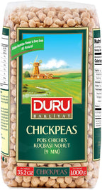 Duru Chickpeas 9mm, 35.2oz (1000g), 100% Natural and Certificated, Non-GMO, Great for Falafel, Hummus, and Vegan Recipes, Gluten Free