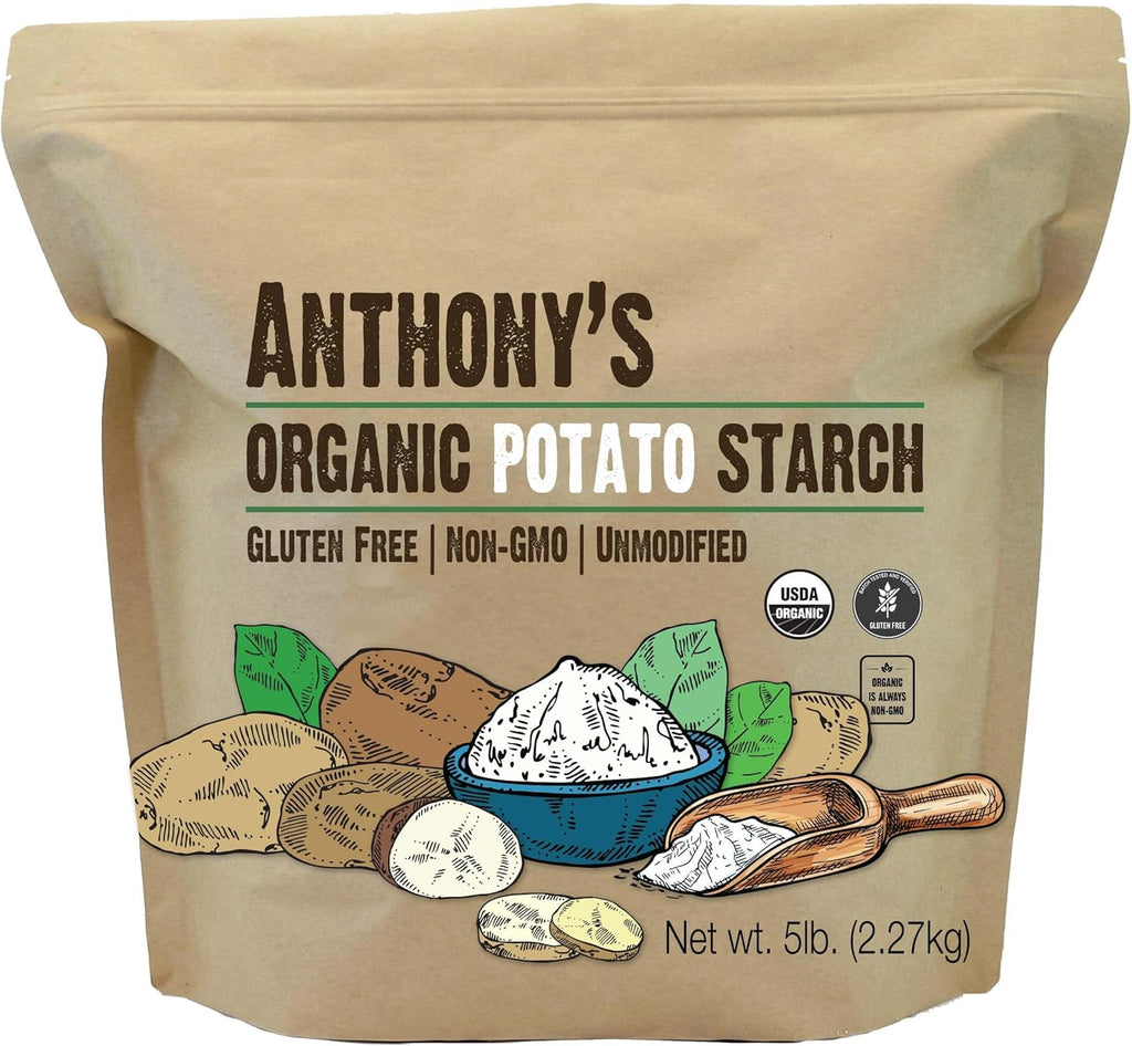 Anthony's Organic Potato Starch, Unmodified, 5 lb, Gluten Free & Non GMO, Resistant Starch