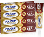Poligrip Power Max Power Hold plus Seal Denture Adhesive Cream, Denture Cream for Secure Hold and Food Seal, Flavor Free - 2.2 oz (Pack of 4)