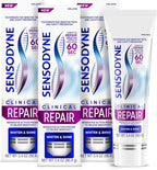 Sensodyne Clinical Repair Whiten & Shine Toothpaste for Sensitivity Relief, 3.4 oz (3 Pack)