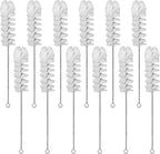 EISCO 12PK Nylon Cleaning Brushes with Fan-Shaped Ends, 9.25" - Twisted Stainless Steel Wire Handle - Ideal for 0.3" - 0.5" Diameter Tubes, Bottles, Cylinders, Flasks, Straws -