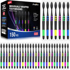 150 PCS Individually Wrapped Bulk Toothbrush Pack, Disposable Soft Bristle for Adult or Kid, Ergonomic Handle, Perfect for Travel, Hotel, Donation