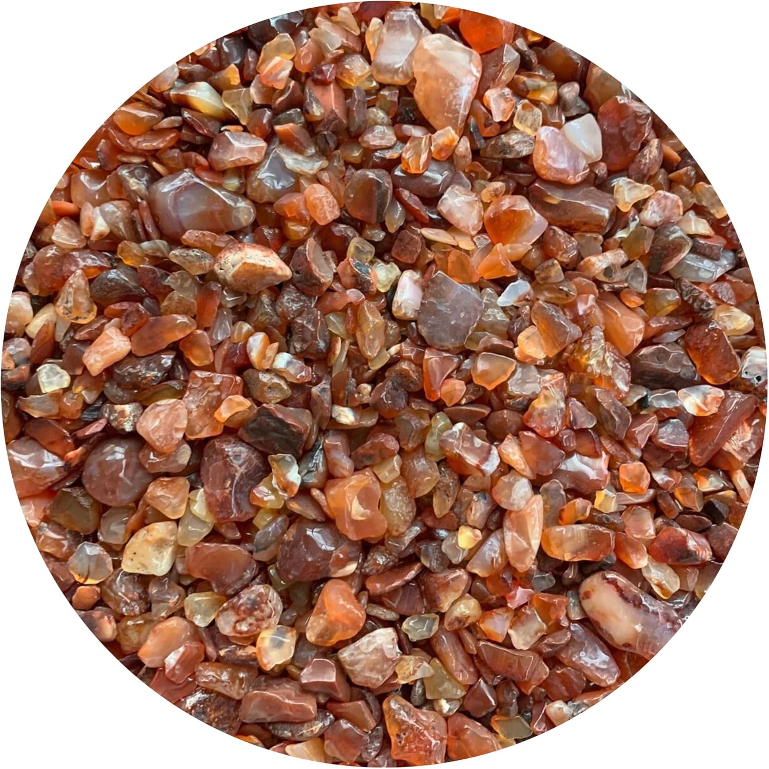WHOLESALE Natural Semi Tumbled Carnelian Gemstone Chips, Crushed Mini Crystals, Undrilled Crystal Chips (Carnelian, 10 Pounds)