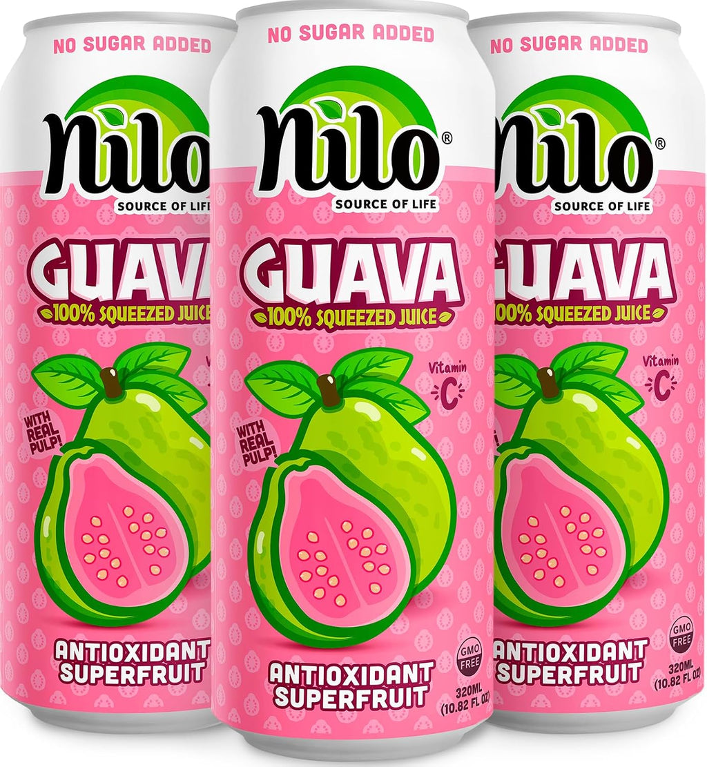 NILO Guava Juice | 100% Squeezed Guayaba Pink Guava | NO Sugar added | NOT From Concentrate | 10.8 oz (Pack of 12)