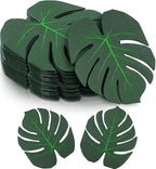 60 Pcs Tropical Palm Leaf Paper Napkins Bulk Hawaiian Luau Disposable Cocktail Aloha Paper Napkins Disposable Green Leaf Dinner Table Decoration for Summer Safari Jungle Picnic Party Supplies