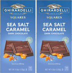 GHIRARDELLI Sea Salt Caramel Dark Chocolate Squares Bar, 4.8 Oz Bar (Pack of 2)