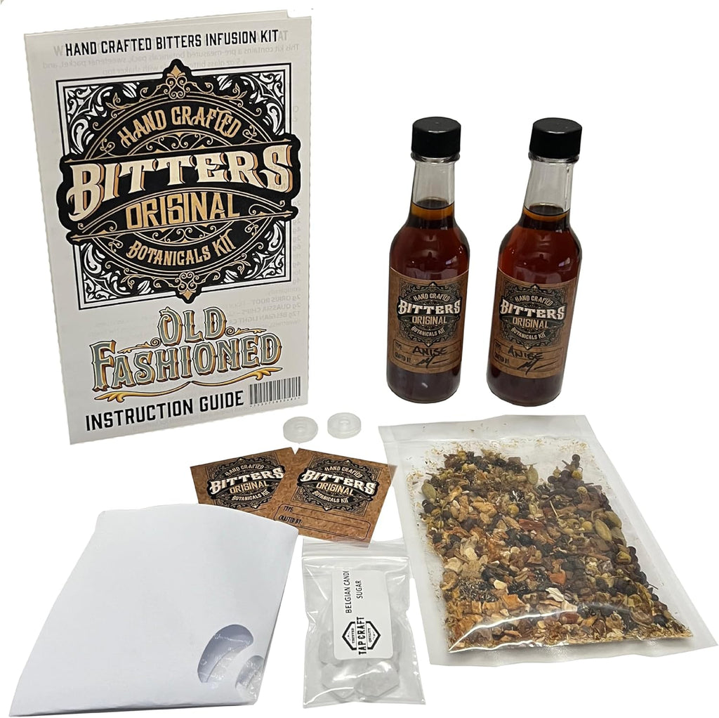 TAPCRAFT Old Fashioned Bitters Making Kit – DIY Orange and Cherry Bitters Kit for Home Mixology and Classic Cocktails – Create Your Own Aromatic Bitters Infusion