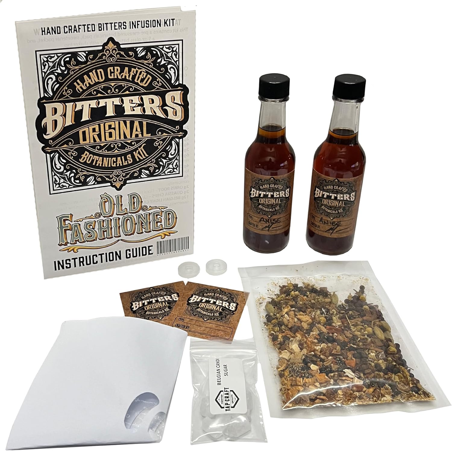 TAPCRAFT Old Fashioned Bitters Making Kit – DIY Orange and Cherry Bitters Kit for Home Mixology and Classic Cocktails – Create Your Own Aromatic Bitters Infusion