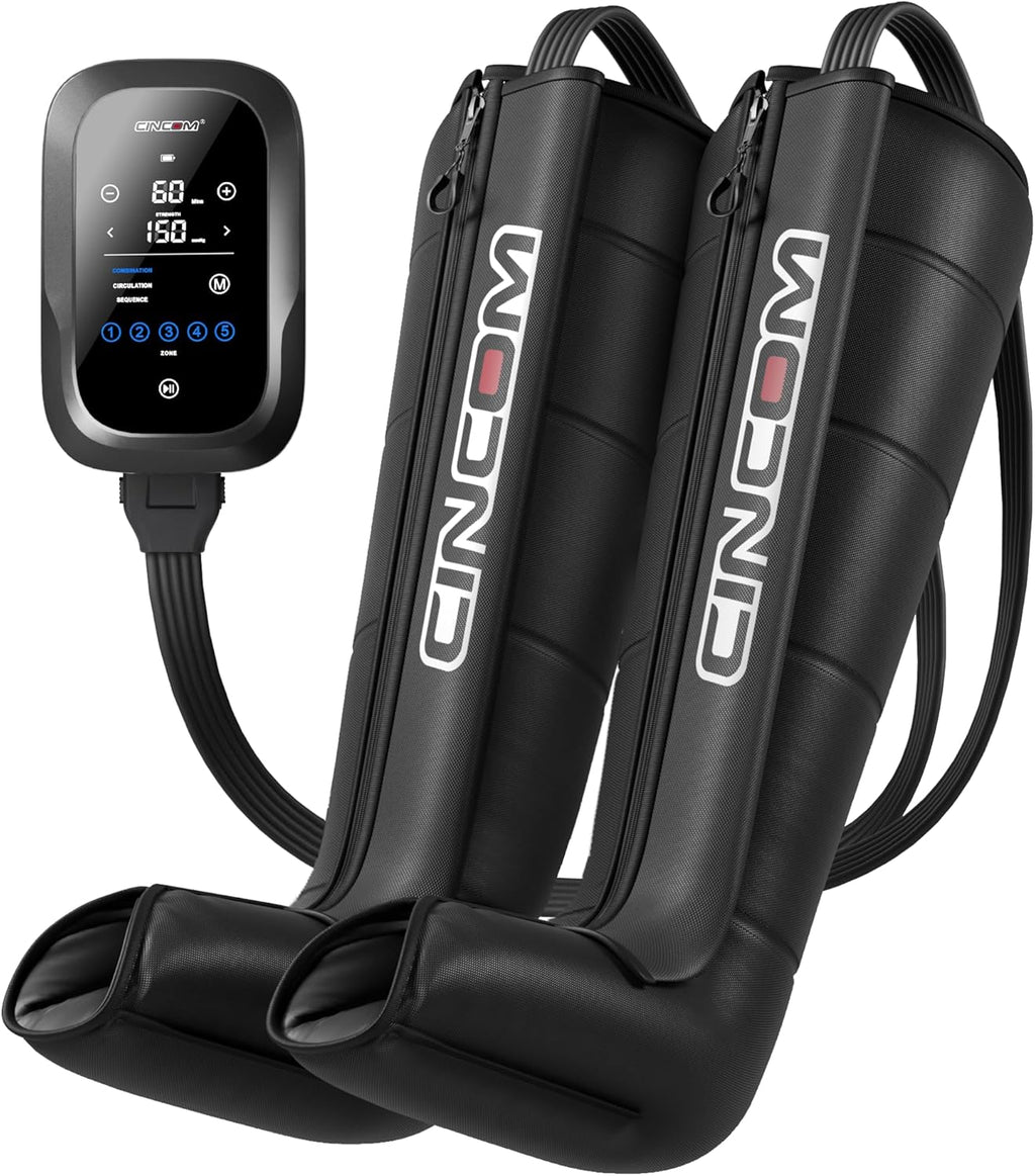 CINCOM Leg Massager Recovery System, Cordless Air Compression Boots for Circulation, Pro Sequential Compression Device for Athlete Fast Recovery