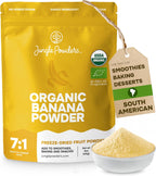 Jungle Powders Organic Banana Powder for Smoothies 5 Ounce Bag Freeze Dried Banana Powder Extract for Baking Flavoring Flakes Flour for Juice