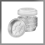 Aluminum Foil Pans [6" Round] x [10 Pack] with Clear Dome Lids Recyclable Disposable Containers Straight Walls for Storing, Baking, Meal Prep & Reheating Freezer Oven Safe (10 Pack, 6 inch)