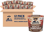 Quaker Instant Oatmeal Express Cups, Maple & Brown Sugar, 1.69 Ounce (Pack of 12)