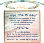 Sereney Birthday Gifts for Women, Graduation Gifts for Teen Girls Gifts Idea as Wave Bracelet as 13th 16th 18th 21st 40th 50th 60th Birthday Gifts for Girls Adjustable Natural Stone Bracelet