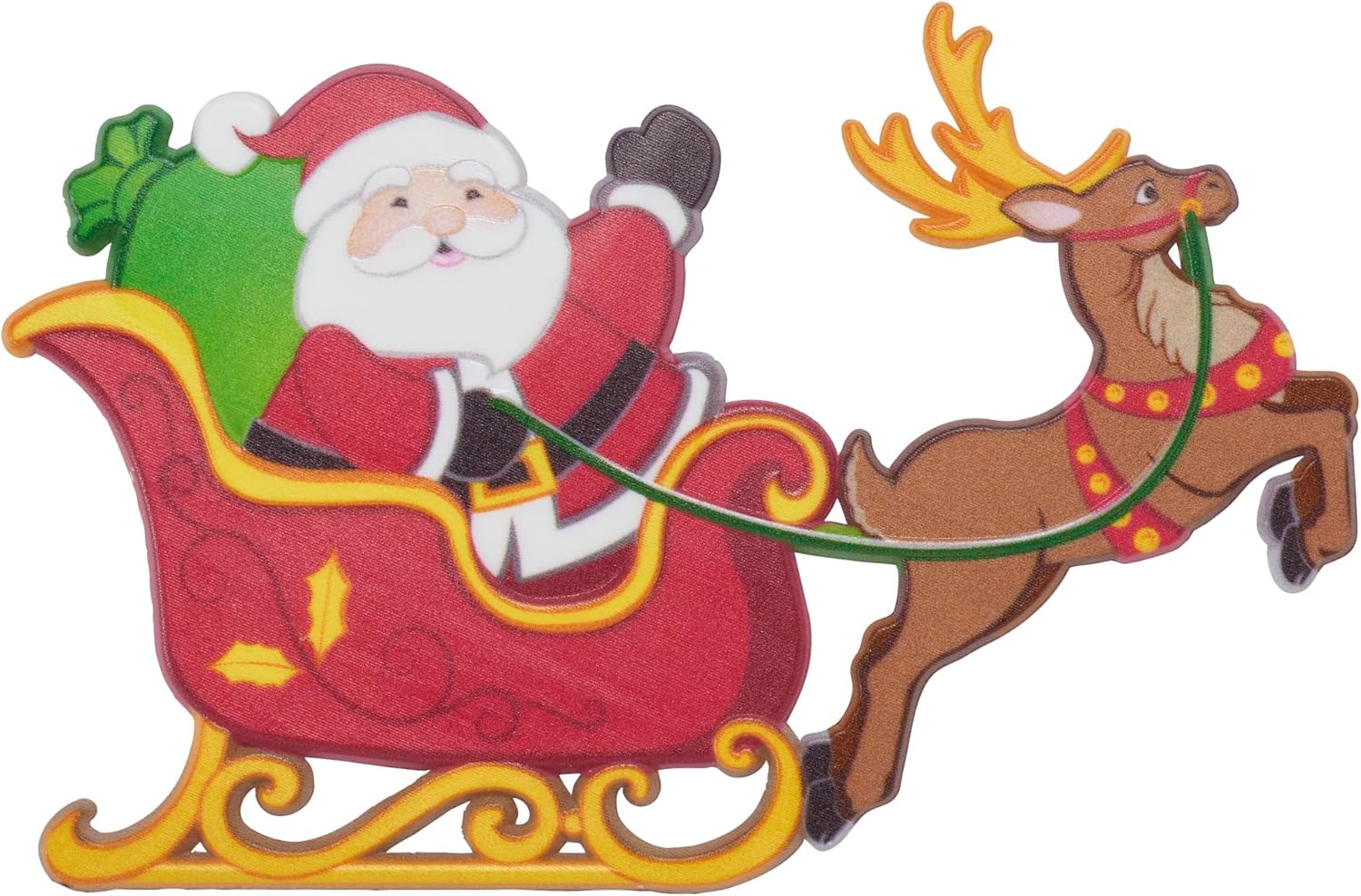 DecoPac Santa in Sleigh Cake Decoration, Christmas Cake Topper, Festive Layon With Santa and Reindeer, 24 Pack