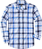 J.VER Long Sleeve Shirts for Men Cotton Plaid Button Down Shirt Business Casual Work Top with Pocket