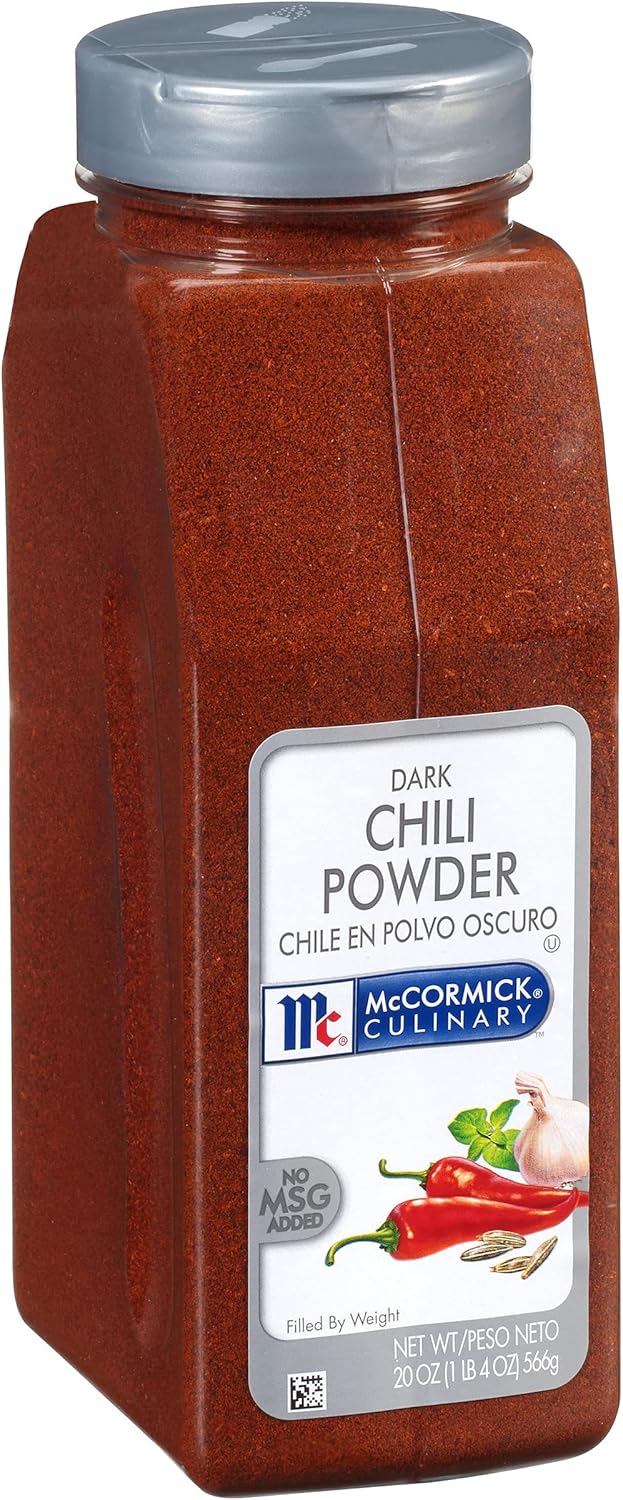 McCormick Culinary Dark Chili Powder, 20 oz - One 20 Ounce Container or Dark Chili Powder, Enhances Nachos, Tacos, Enchiladas and Dark Chocolate