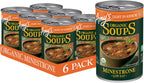 Amy’s Soup, Vegan Minestrone, Light in Sodium, Made With Organic Vegetables, Beans and Pasta in Tomato Broth, Canned Soup, 14.1 Oz (6 Pack)